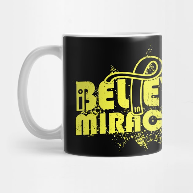 I Believe In Miracles Hydrocephalus Awareness Yellow Ribbon Warrior Support Survivor by celsaclaudio506